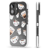 iPhone 16 Pro Max Coffee Faces Black Impact Phone Case