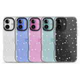 iPhone 16 Pro Max White Stars on Clear Black Impact Phone Case