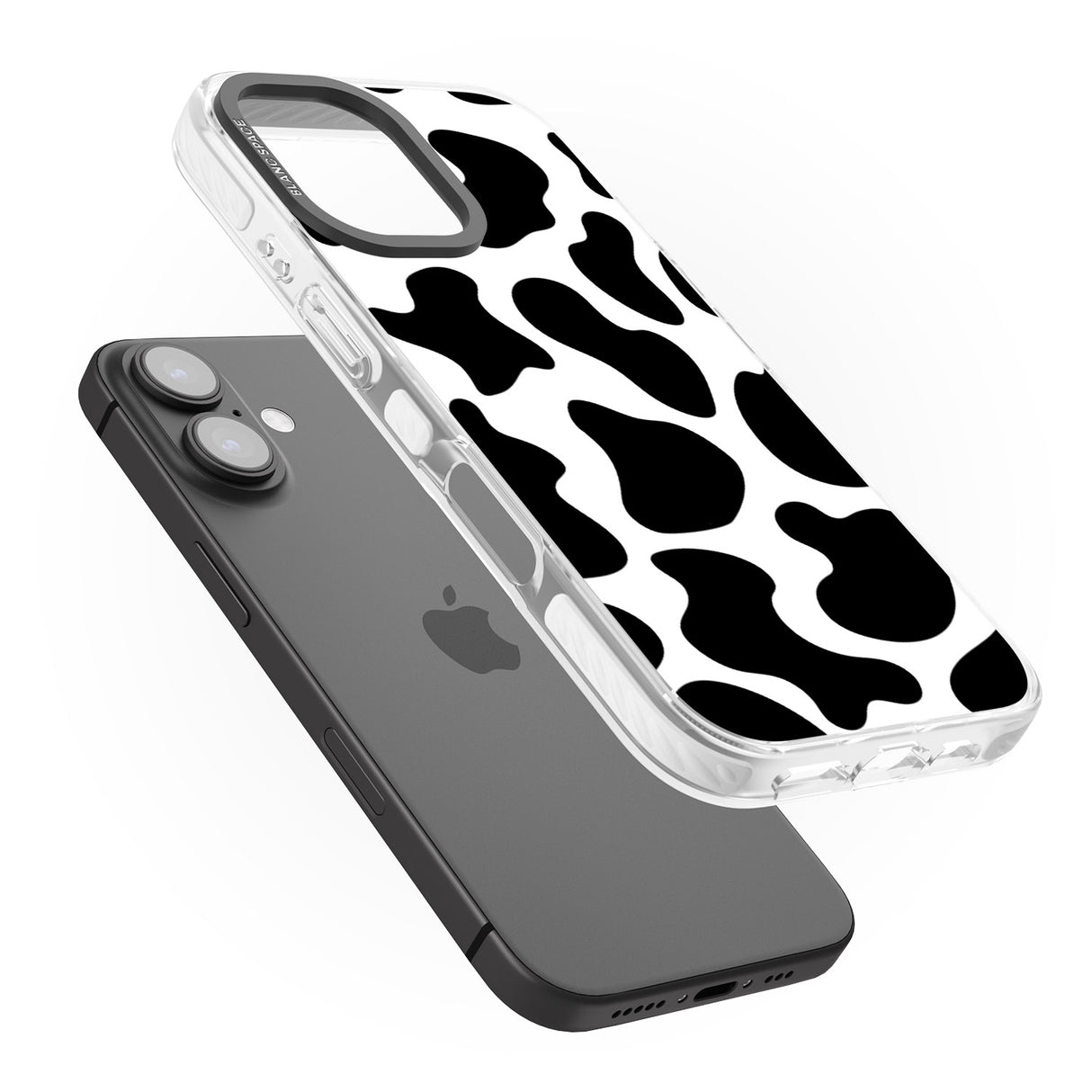 iPhone 16 Pro Max Cow Print Black Impact Phone Case