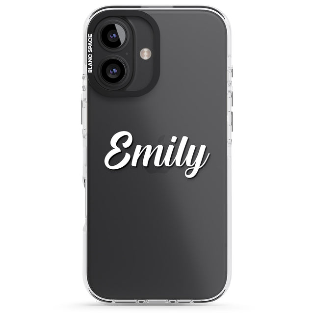 iPhone 16 Pro Max Personalised Clear Text 1B Black Impact Phone Case