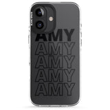 iPhone 16 Pro Max Personalised Clear Text 5A Black Impact Phone Case