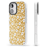 iPhone 16 Pro Max Floral Print on Mustard Cute Floral Black Impact Phone Case