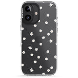 iPhone 16 Pro Max Painted Daises on Transparent Black Impact Phone Case