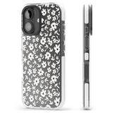 iPhone 16 Pro Max Floral Print on Transparent Black Impact Phone Case