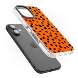 iPhone 16 Pro Max Black & Bright Red Dalmatian Polka Dot Spots Black Impact Phone Case