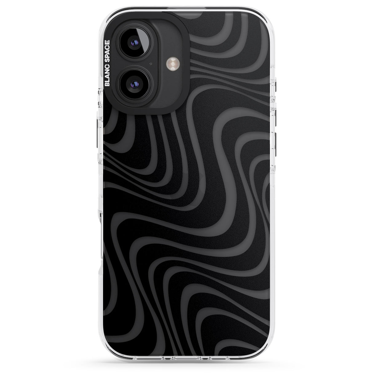 iPhone 16 Pro Max Abstract Waves Black Impact Phone Case