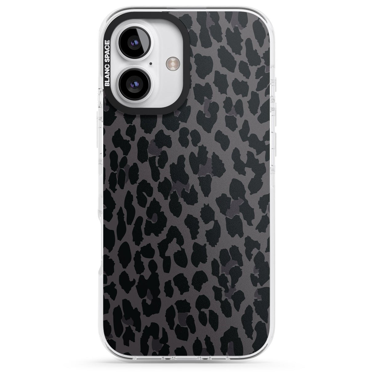 iPhone 16 Pro Max Dark Animal Print Pattern Large Leopard Black Impact Phone Case