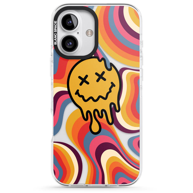 iPhone 16 Pro Max Trippy Face Melt Black Impact Phone Case