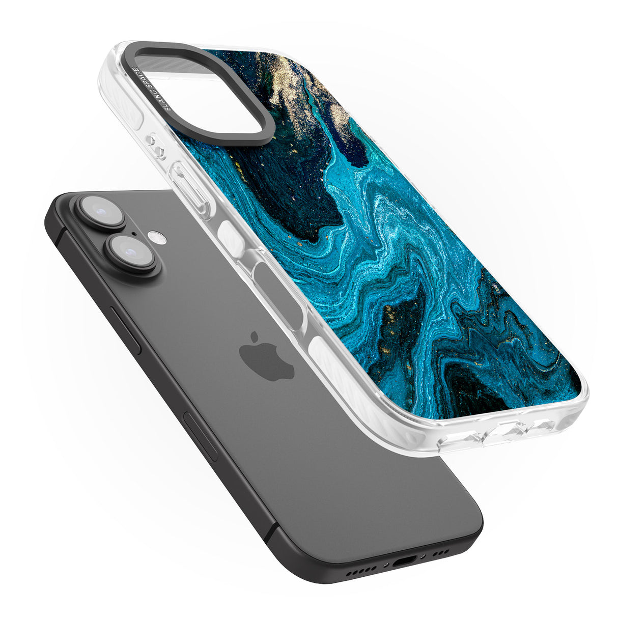 iPhone 16 Pro Max Saphire Lagoon Black Impact Phone Case