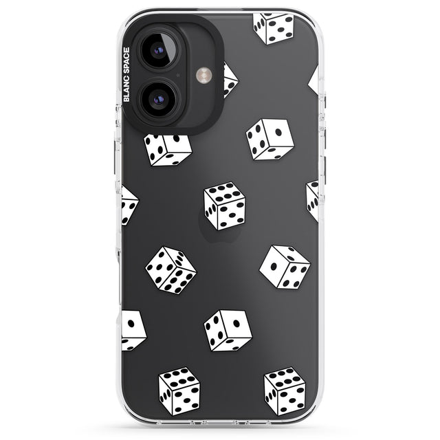 iPhone 16 Pro Max Clear Dice Pattern Black Impact Phone Case