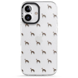 iPhone 16 Pro Max Whippet/Italian Greyhound Dog Pattern Clear Black Impact Phone Case