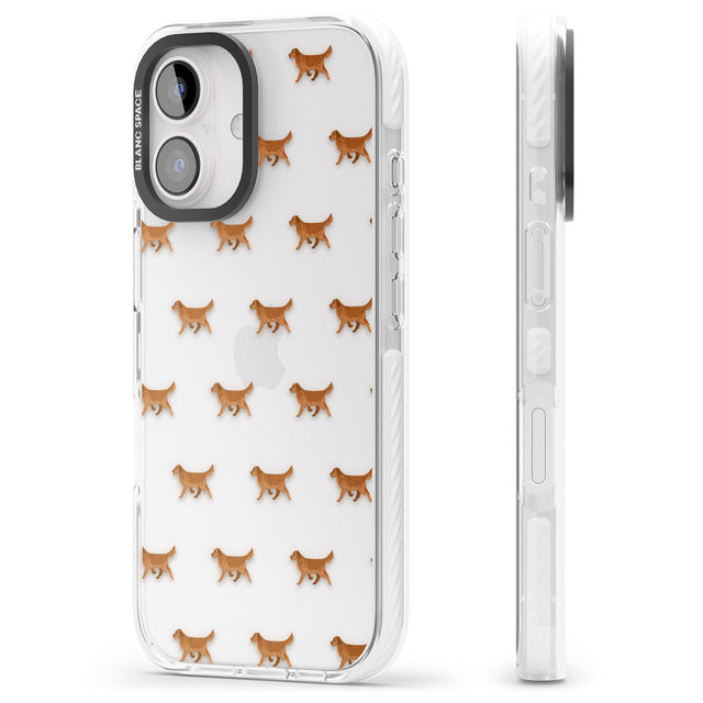 iPhone 16 Pro Max Golden Retriever Dog Pattern Clear Black Impact Phone Case