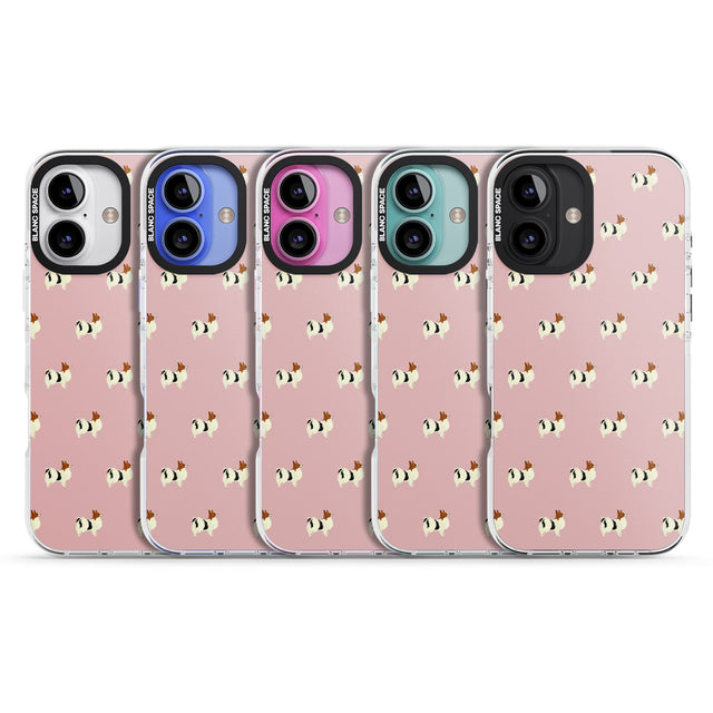 iPhone 16 Pro Max Papillon Dog Pattern Black Impact Phone Case