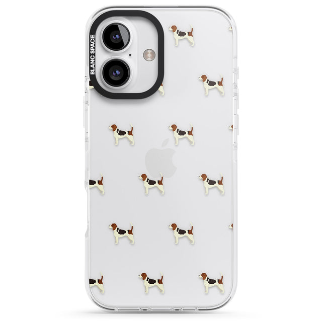 iPhone 16 Pro Max Beagle Dog Pattern Clear Black Impact Phone Case