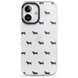 iPhone 16 Pro Max Dachshund Dog Pattern Clear Black Impact Phone Case