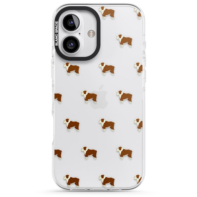 iPhone 16 Pro Max English Bulldog Dog Pattern Clear Black Impact Phone Case