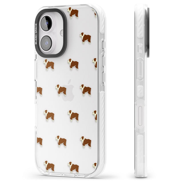 iPhone 16 Pro Max English Bulldog Dog Pattern Clear Black Impact Phone Case