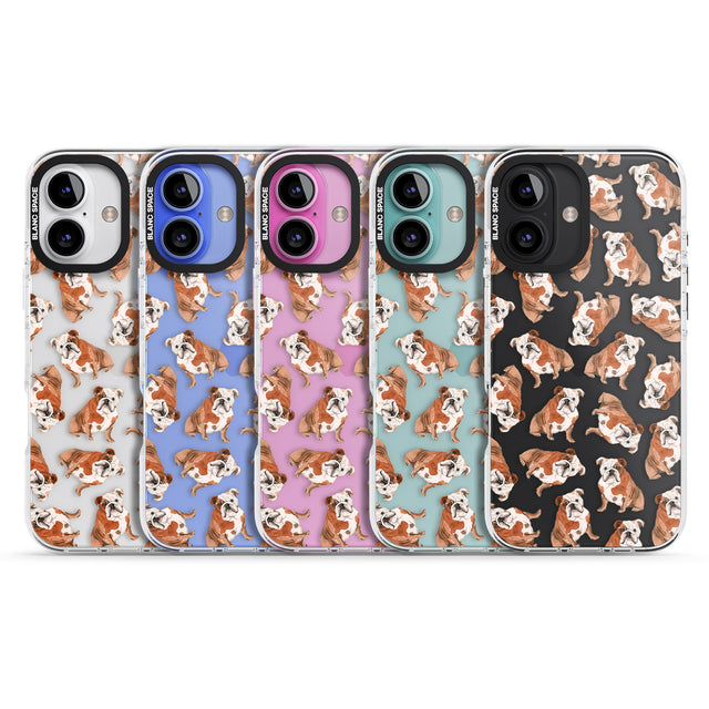 iPhone 16 Pro Max English Bulldog Watercolour Dog Pattern Black Impact Phone Case