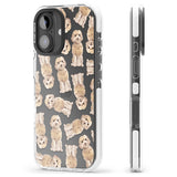 iPhone 16 Pro Max Cockapoo (Champagne) Watercolour Dog Pattern Black Impact Phone Case