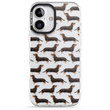 iPhone 16 Pro Max Dachshund (Black & Tan) Watercolour Dog Pattern Black Impact Phone Case