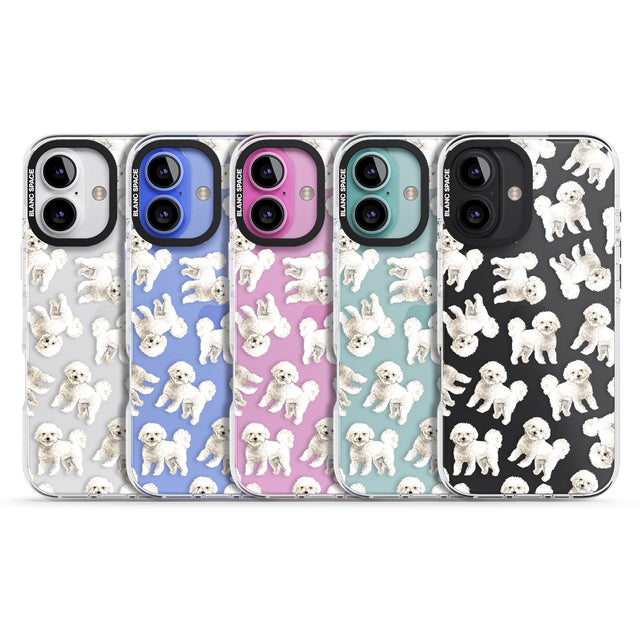 iPhone 16 Pro Max Bichon Frise Watercolour Dog Pattern Black Impact Phone Case