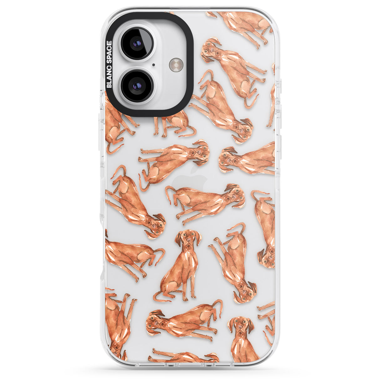 iPhone 16 Pro Max Hungarian Vizsla Watercolour Dog Pattern Black Impact Phone Case