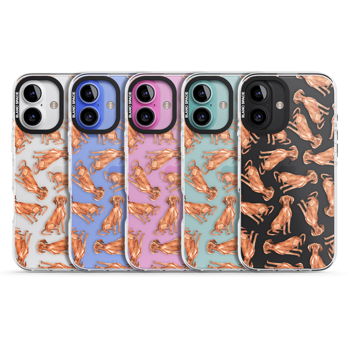 iPhone 16 Pro Max Hungarian Vizsla Watercolour Dog Pattern Black Impact Phone Case