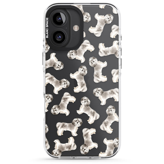 iPhone 16 Pro Max Shih tzu (Short Hair) Watercolour Dog Pattern Black Impact Phone Case