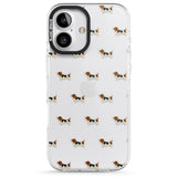 iPhone 16 Pro Max Basset Hound Dog Pattern Clear Black Impact Phone Case