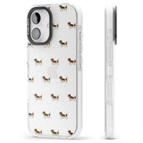 iPhone 16 Pro Max Basset Hound Dog Pattern Clear Black Impact Phone Case