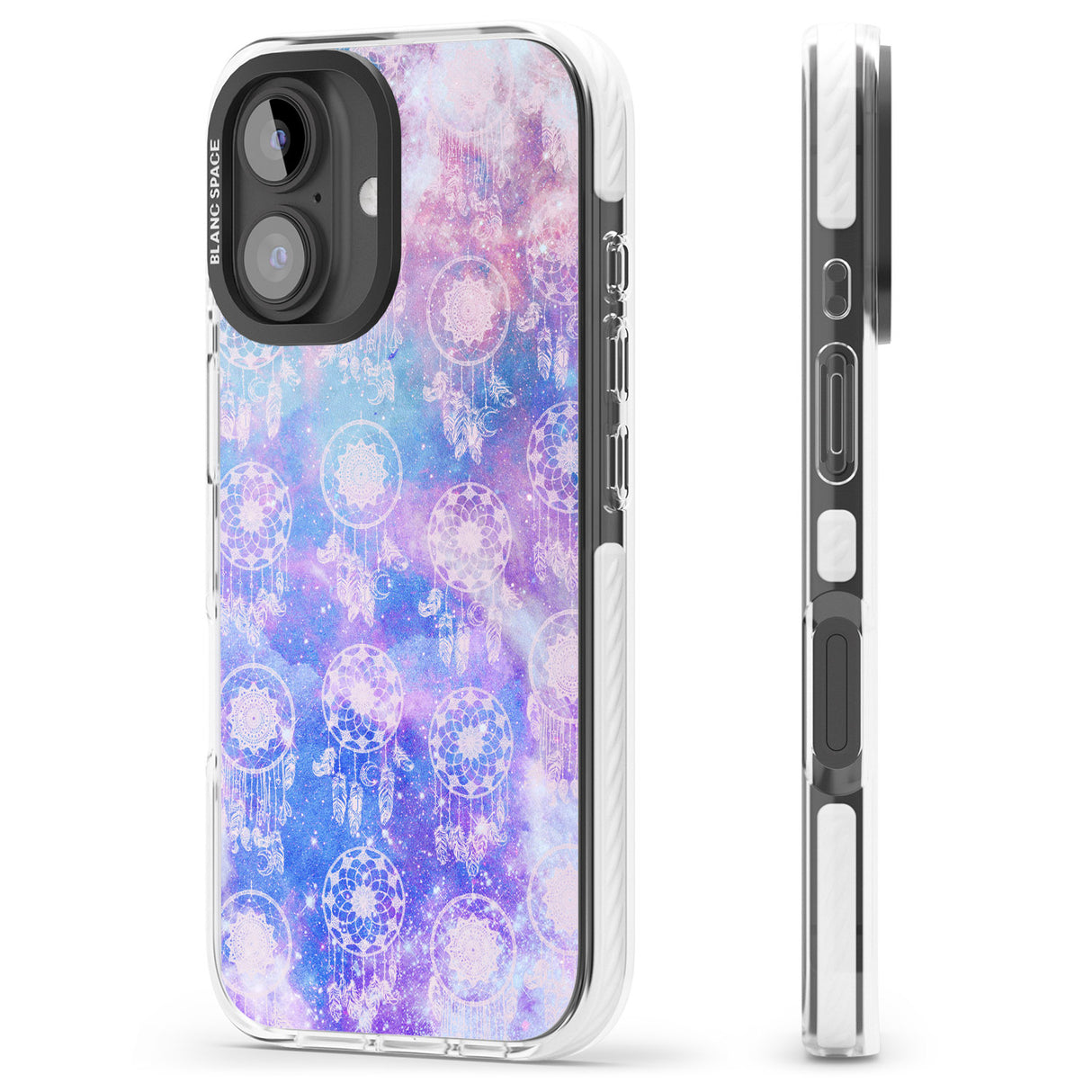 iPhone 16 Pro Max Dreamcatcher Pattern Galaxy Print Tie Dye Black Impact Phone Case