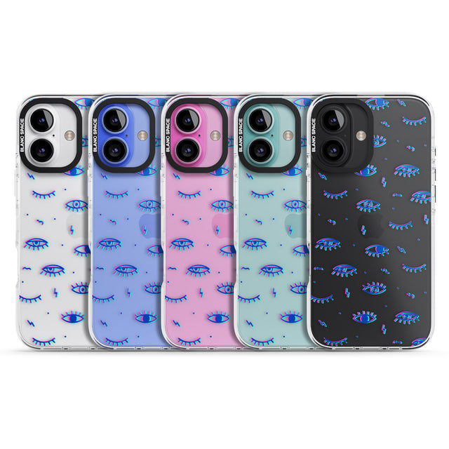 iPhone 16 Pro Max Duotone Psychedelic Eyes Black Impact Phone Case