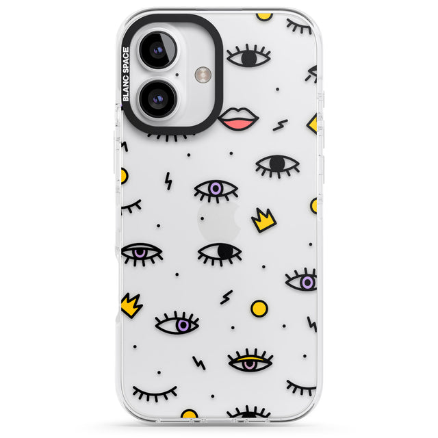 iPhone 16 Pro Max Eyes & Lips Icons Black Impact Phone Case