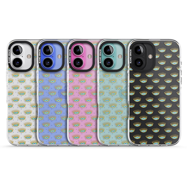 iPhone 16 Pro Max Crying Eyes (Clear) Psychedelic Eyes Pattern Black Impact Phone Case