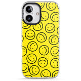 iPhone 16 Pro Max Happy Face Pattern Black Impact Phone Case