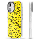 iPhone 16 Pro Max Happy Face Pattern Black Impact Phone Case