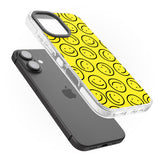 iPhone 16 Pro Max Happy Face Pattern Black Impact Phone Case