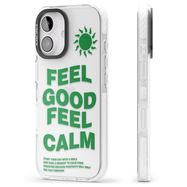 iPhone 16 Pro Max Feel Good Feel Calm (Green) Black Impact Phone Case