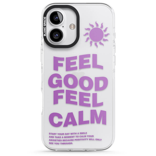 iPhone 16 Pro Max Feel Good Feel Calm (Purple) Black Impact Phone Case