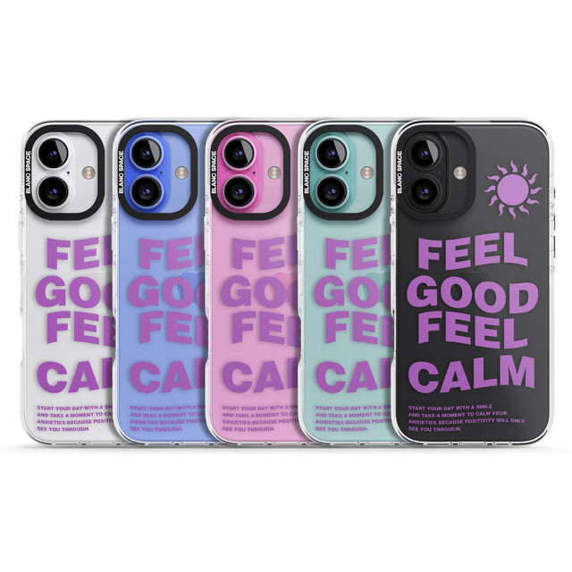 iPhone 16 Pro Max Feel Good Feel Calm (Purple) Black Impact Phone Case