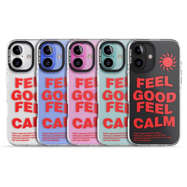 iPhone 16 Pro Max Feel Good Feel Calm (Red) Black Impact Phone Case