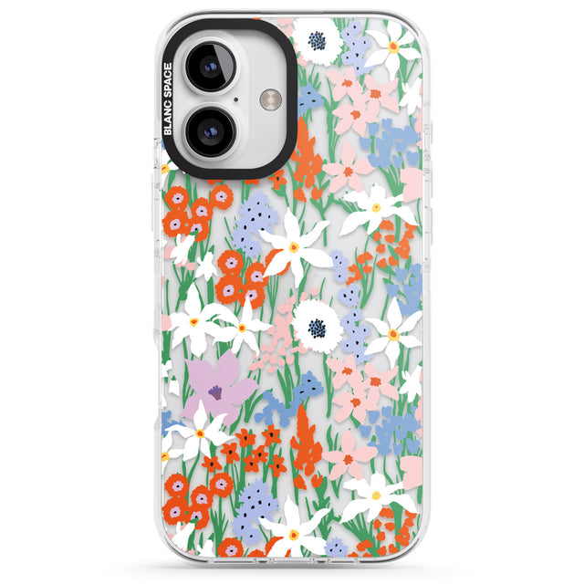 iPhone 16 Pro Max Springtime Meadow: Transparent Black Impact Phone Case