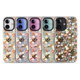 iPhone 16 Pro Max Busy Floral Mix: Transparent Black Impact Phone Case