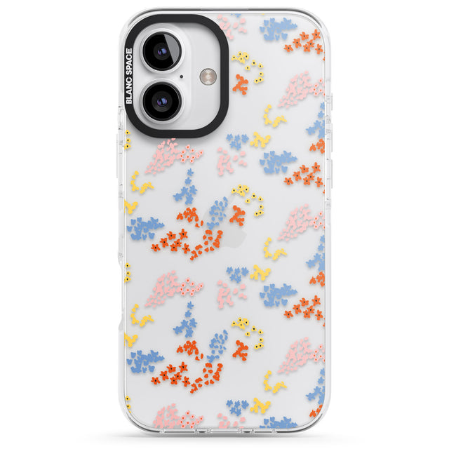 iPhone 16 Pro Max Small Flower Mix: Transparent Black Impact Phone Case