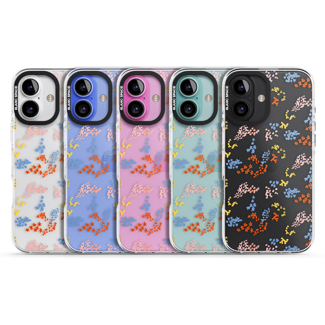 iPhone 16 Pro Max Small Flower Mix: Transparent Black Impact Phone Case