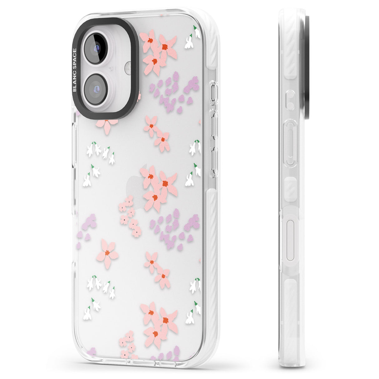 iPhone 16 Pro Max Pink & Purple Flower Mix: Clear Black Impact Phone Case