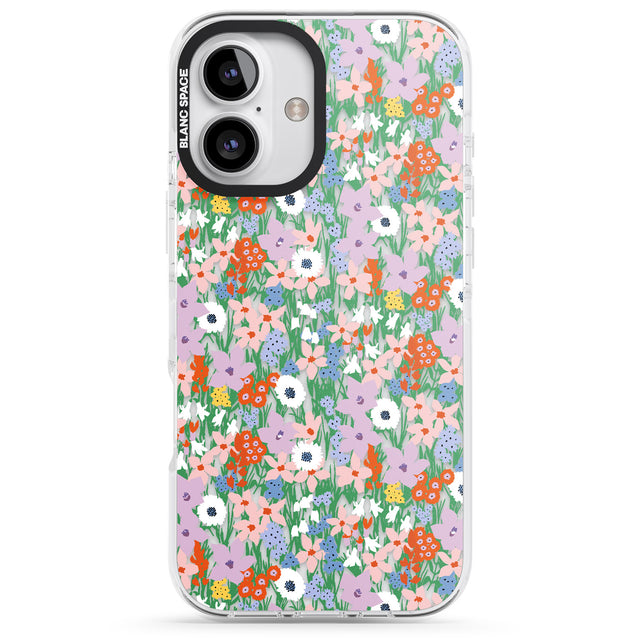 iPhone 16 Pro Max Jazzy Floral Mix: Transparent Black Impact Phone Case