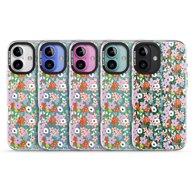 iPhone 16 Pro Max Jazzy Floral Mix: Transparent Black Impact Phone Case