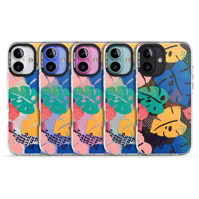 iPhone 16 Pro Max VIbrant Leaves Black Impact Phone Case