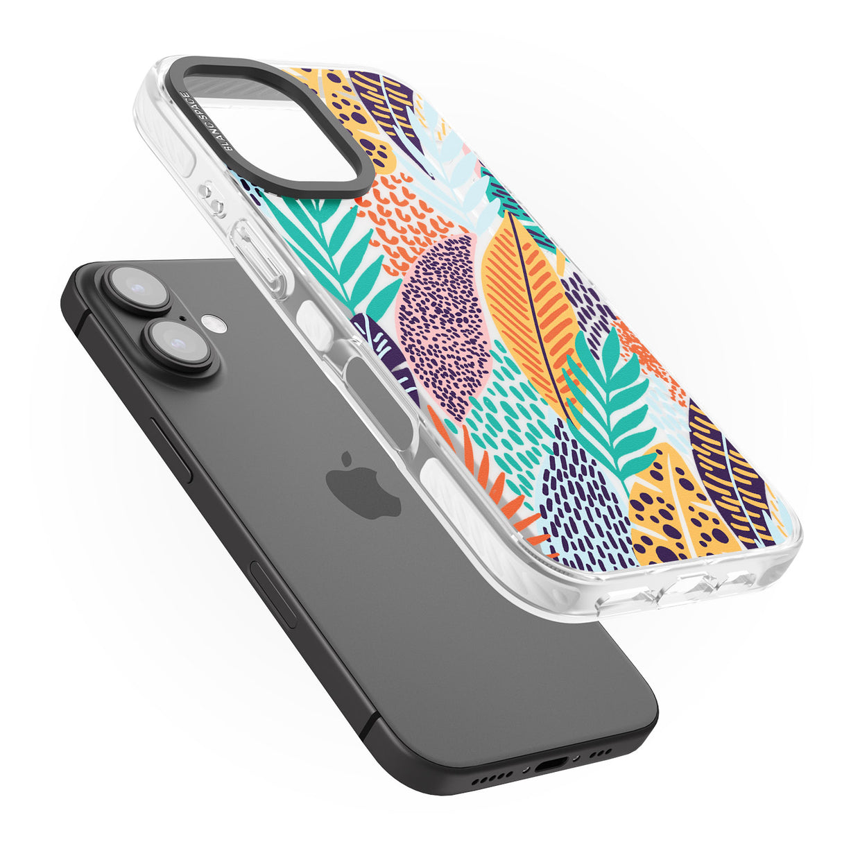 iPhone 16 Pro Max Colourful Leaves Mixture Black Impact Phone Case